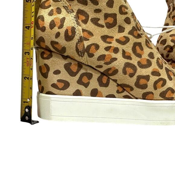Serra Womens Leopard Wedge Heel High-Top Sneakers Size 8 - Picture 7 of 11